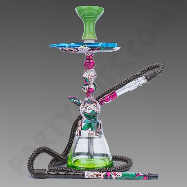 BYO Toker 1 Hose Hookah Skull & Flowers