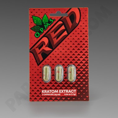 OPMS Kratom Red 3ct (Optimized Plant Mediated Solutions All-Natural Extract) O.P.M.S. 