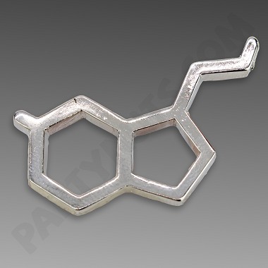 Serotonin Molecule Silver Hat Pin 