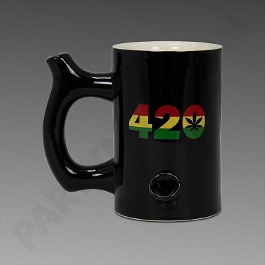 420 Ceramic Mug Pipe Black